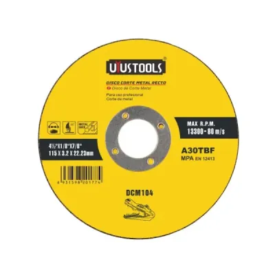 Disco De Corte Metal Inoxidable 4.1/2' 13300 Rpm Uyustools