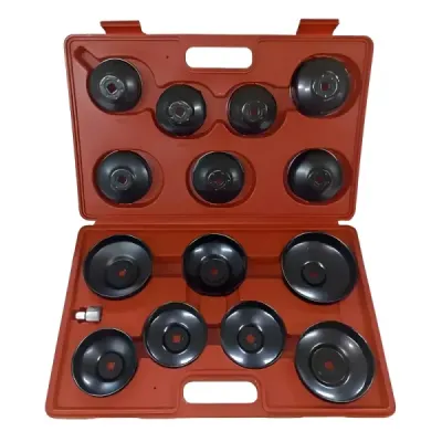 Juego 15 Copas Saca Filtros De Aceite Ferrawyy Con Estuche