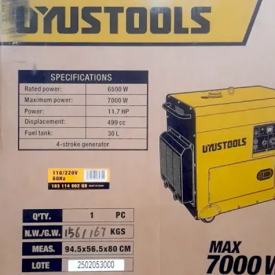 Generador Diésel Planta Eléctrica 7000w 11hp Uyustools 499cc