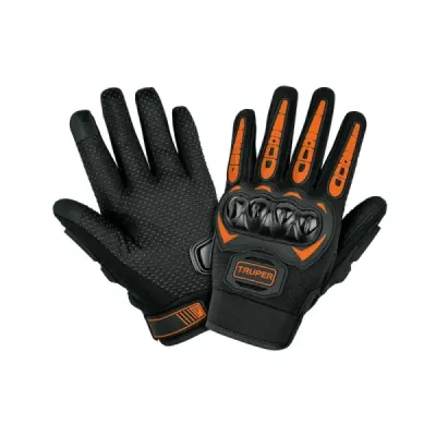 Guantes Moto Rígidos Talla 9 Truper Limpia Visor Dedo Touch