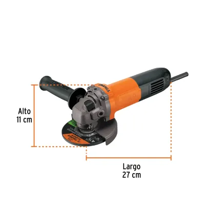 Pulidora Angular Profesional 4.1/2", 800 W Con Accesorios Truper