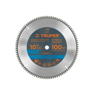 Disco Sierra Aluminio De 10", Centro 5/8", 100 Dientes Truper