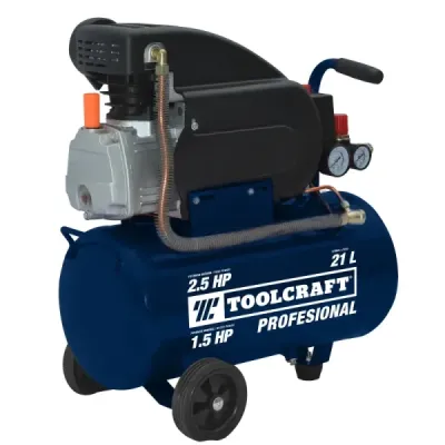 Compresor De Aire 21 L 2.4 Hp Toolcraft Pistola Y Manguera