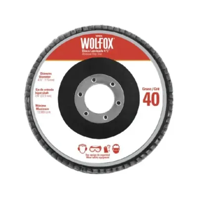 Disco Flap Para Desbaste Y Pulido 4.1/2' Wolfox Grano 120
