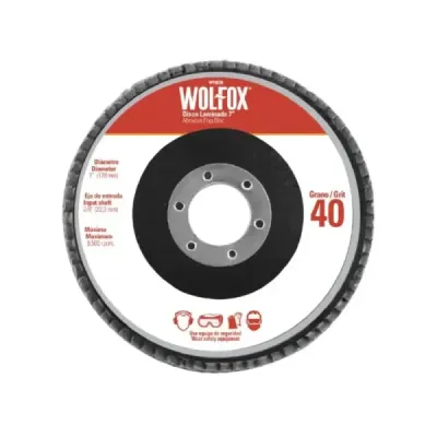 Disco Flap De 7' Grano 60 Wolfox Para Desbaste Y Pulido