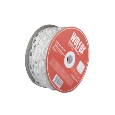 Cadena Plástica De 25 M Amarilla Wolfox Espesor 1/4'