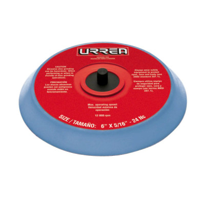 Base Para Lijadora Orbital 6'' En Velcro 12000 Rpm Urrea (UP800VE)