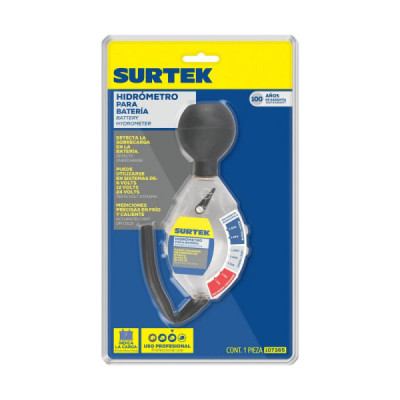 Hidrómetro Para Baterías 6 A 24 V 1100 - 1300 G/cm2 Surtek (107365)