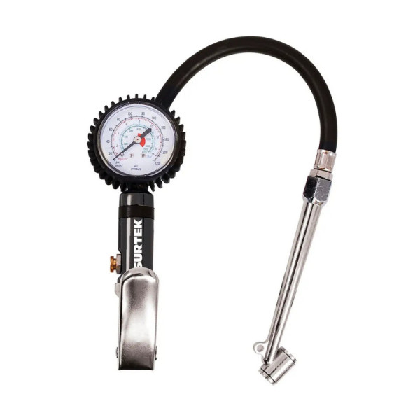 Inflador Con Manómetro 1/4'' Npt 220 Psi Surtek Con Válvula (108113)
