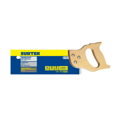 Serrucho De Costilla 10'' Mango Madera Hoja 0.90 Mm Surtek (120226)