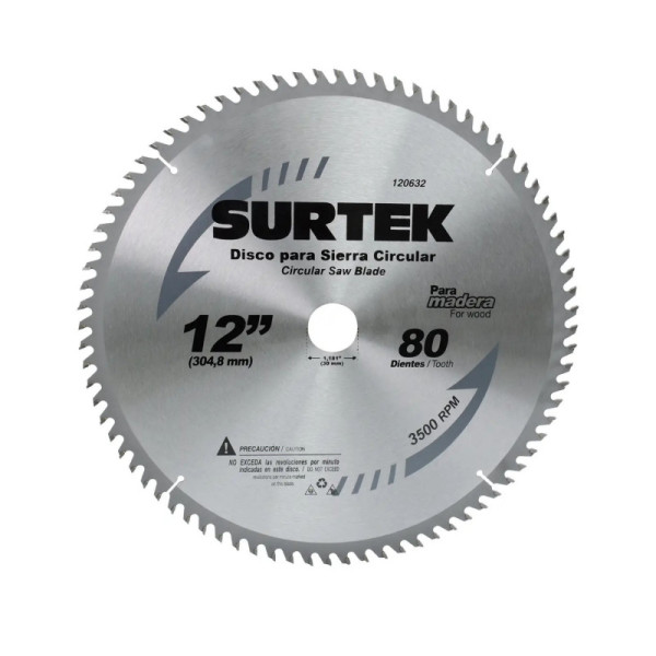 Disco Sierra Madera 7.1/4'' Centro 5/8'' Surtek 60 Dientes (120603)