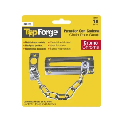Pasador Con Cadena Para Puerta Topforge Acabado Latón Pulido