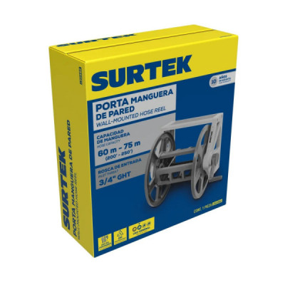 Porta Mangueras De Pared Mangueras De 1/2'' Y 5/8'' Surtek (130362)