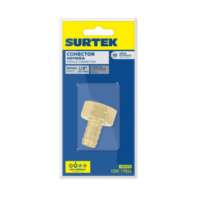 Conexión Hembra Manguera De Riego 1/2'' Rosca 3/4'' Surtek (130370)