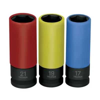 Juego De 3 Copas Largas De Impacto Métricas, Anti Rayaduras Truper