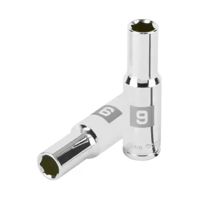 Copa Estándar Larga 9 Mm De 6 Puntas, Cuadrante De 3/8" Truper