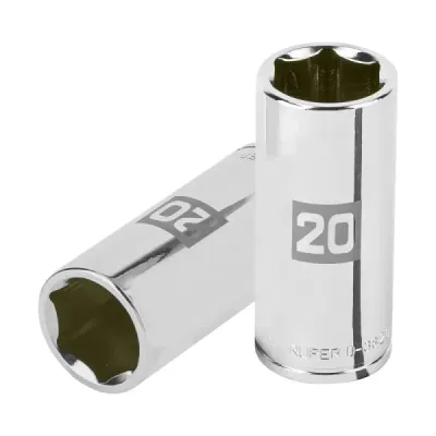 Copa Estándar Larga 20 Mm De 6 Puntas, Cuadrante De 3/8" Truper