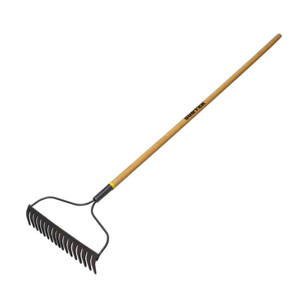 Rastrillo Para Jardín 15 Dientes Mango Madera 48'' Surtek (130656)