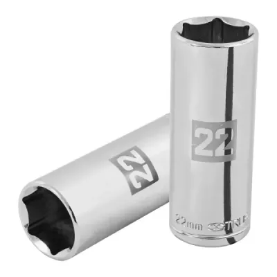 Copa Estándar Larga 22 Mm De 6 Puntas, Cuadrante De 1/2" Truper
