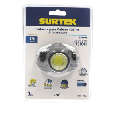 Linterna Led Minera Para Cabeza 100 Lm Ip40 Surtek De Pilas (135905)