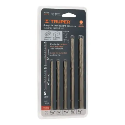 Juego 5 Brocas 3/16 Truper