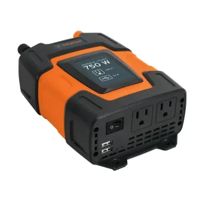 Inversor De Corriente 750 W Para Carro, Con Usb Y 2 Enchufes Truper