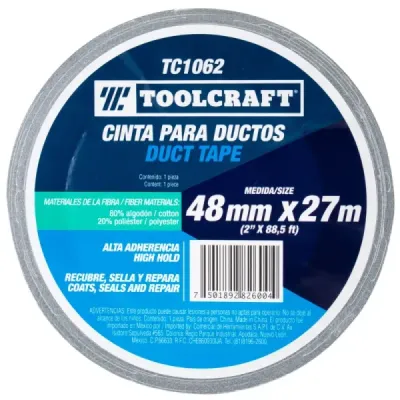 Cinta Para Ducto 27 M Toolcraft Gris Hot Melt 48 Mm