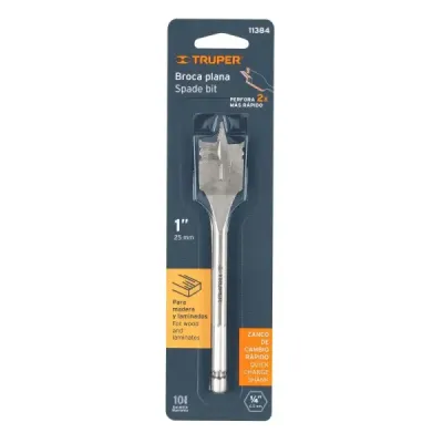 Broca Espada Para Madera De 1", Zanco Hexagonal 1/4" Truper