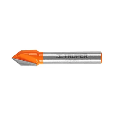 Fresa Corte En V, Diámetro 3/8", Largo Corte 12.7 Mm Truper