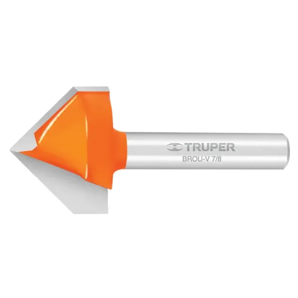 Fresa Corte En V, Diámetro 7/8", Largo Corte 17.9 Mm Truper (BROU-V7/8 - 11467)