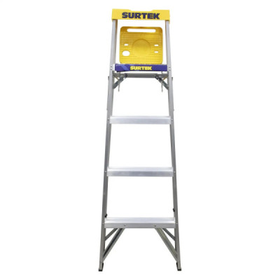 Escalera De Tijera 4 Peldaños Antideslizantes 90 Kg Surtek (ET4)