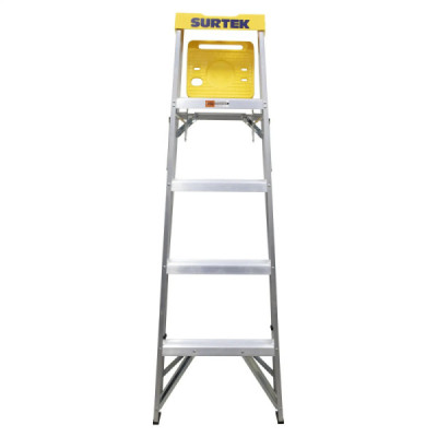 Escalera De Tijera 4 Peldaños Antideslizantes 90 Kg Surtek (ET4)