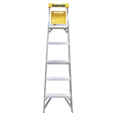 Escalera De Tijera 5 Peldaños Antideslizantes 90 Kg Surtek (ET5)