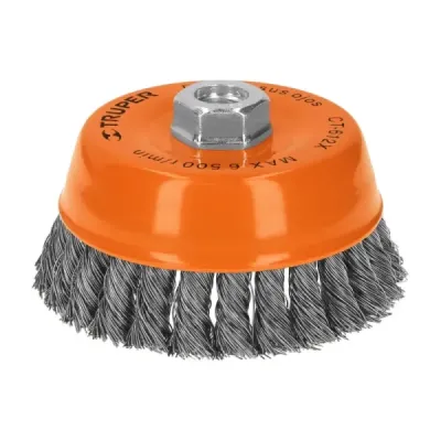 Grata Copa De Alambre Trenzado Grueso De 5", Eje De 5/8-11 Truper