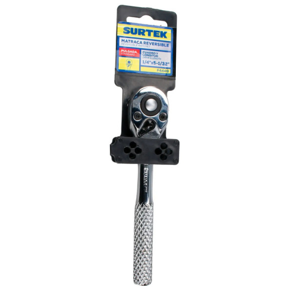 Ratchet Reversible Cabeza Pera 1/4'' Surtek Largo 12.7 Cm (F4449)