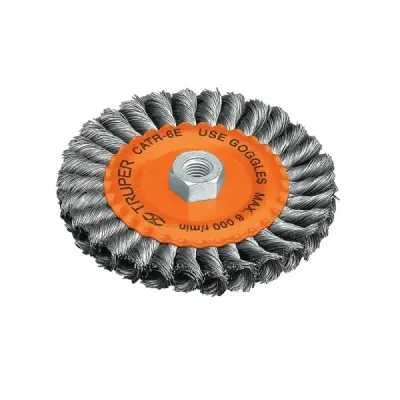 Grata Circular De Alambre Trenzado De 6", Eje De 5/8-11 Truper
