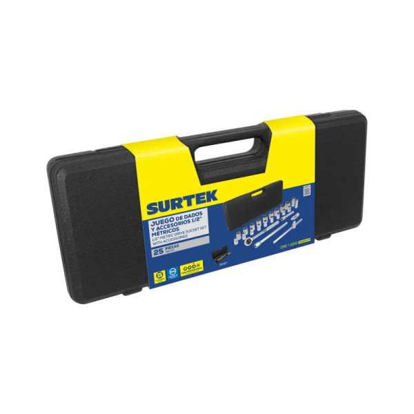 Juego 25 Copas Ratchet Y Extensión 1/2'' Métrico Surtek (F5800CM)