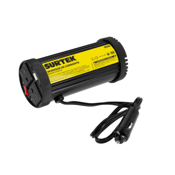 Inversor De Corriente 150 W Para Carro Surtek 12 V A 120 V (IC6150)