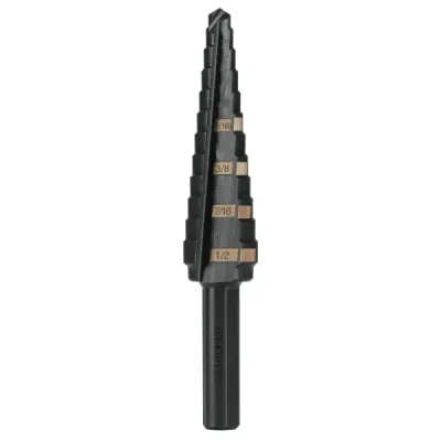 Broca Escalonada 1/8" A 1/2" De 13 Escalones Óxido Negro Truper