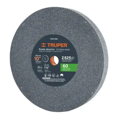 Piedra Abrasiva 10" Para Esmeril, Grano 60, Espesor 1.1/4" Truper