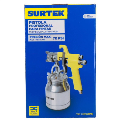 Pistola De Pintar Alta Presión 1.8 Mm 1000 Ml 72 Psi Surtek (PPA1)