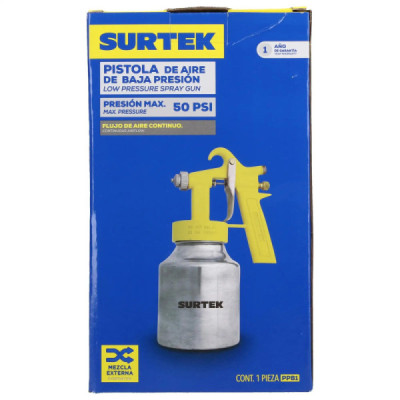 Pistola Pintar Baja Presión 1.3 Mm Surtek Con Vaso Reforzado (PPB1)