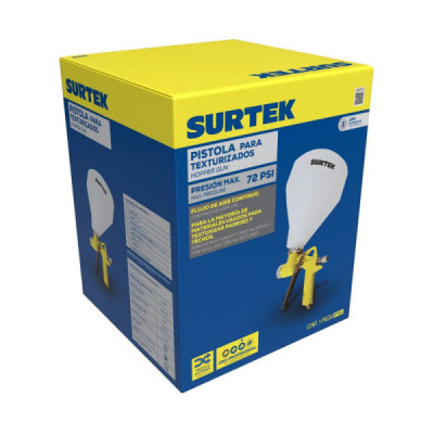 Pistola Para Pintar Texturizados 4.5 L 72 Psi 1/4 Npt Surtek (PTX1)