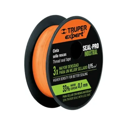 Cinta Teflón Industrial De 1", Largo 13 Metros, Multiusos Truper