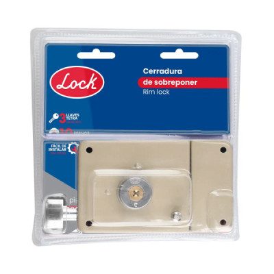 Cerradura De Sobreponer Lado Derecho Lock Llave Tetra (10CS)
