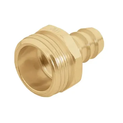 Acople Roscado De Latón Sólido De 3/4" Macho, Espiga 1/2" Truper