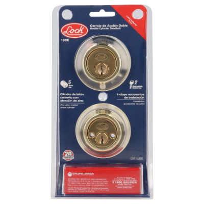 Cerrojo Cerradura De Función Doble Latón Brillante Lock (16CE)