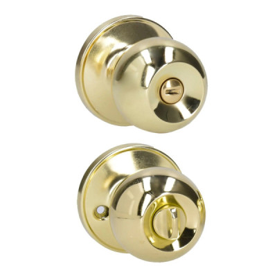 Cerradura De Bola Pomo Para Baño Latón Brillante Lock (17PO)