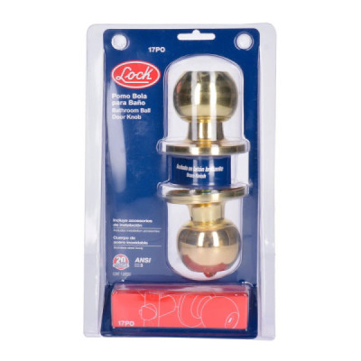 Cerradura De Bola Pomo Para Baño Latón Brillante Lock (17PO)