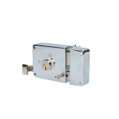 Cerradura De Sobreponer Izquierda Cromo Satinado Lock Caja (35CS)